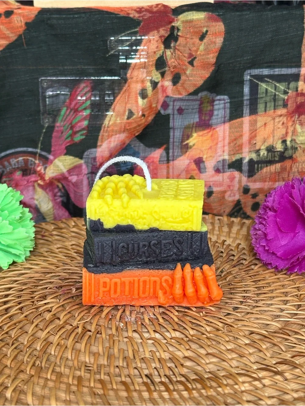 Handmade Triple Spell Book Candle – Curses & Potions